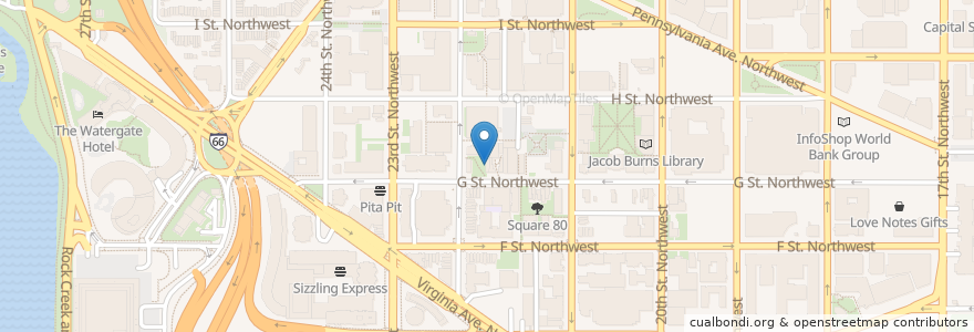 Mapa de ubicacion de GW Delicatessen en Stati Uniti D'America, Washington, Washington.