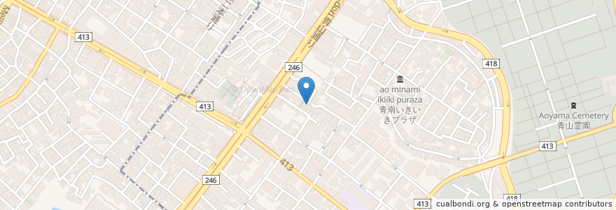 Mapa de ubicacion de 青山 川上庵 en Japan, Tokio, 渋谷区.
