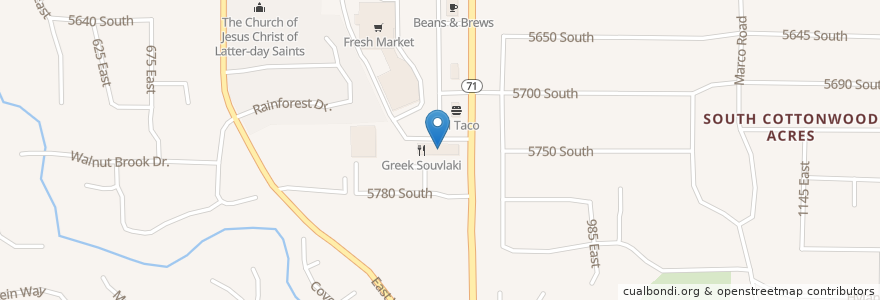 Mapa de ubicacion de Yoshi's Japanese Grill en アメリカ合衆国, ユタ州, Salt Lake County, Murray.
