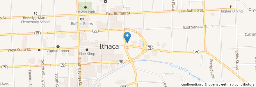 Mapa de ubicacion de Viva Taqueria en 美利坚合众国/美利堅合眾國, 纽约州 / 紐約州, Tompkins County, Ithaca Town, Ithaca.