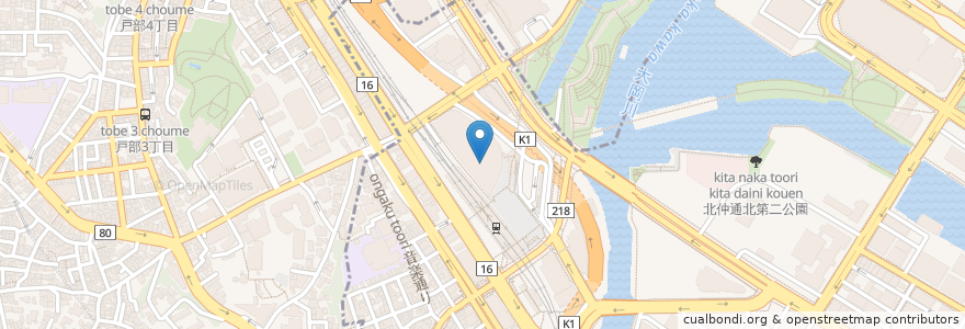 Mapa de ubicacion de ブルグ13 en ژاپن, 神奈川県, 横浜市, 西区.