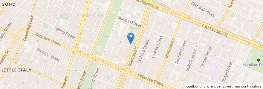 Mapa de ubicacion de Marshall Stack en Соединённые Штаты Америки, Нью-Йорк, Нью-Йорк, Округ Нью-Йорк, Manhattan Community Board 3, Манхэттен.