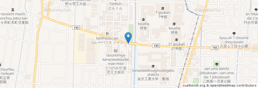 Mapa de ubicacion de らーめん　池田屋 en ژاپن, 石川県, 野々市市.