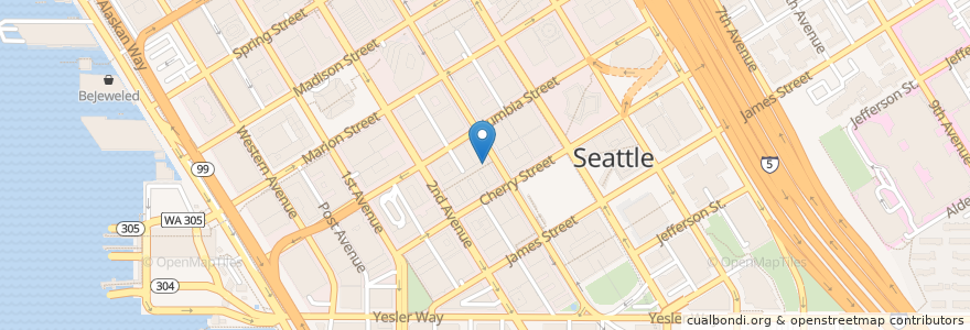Mapa de ubicacion de Pegasus Coffee en Estados Unidos Da América, Washington, King County, Seattle.