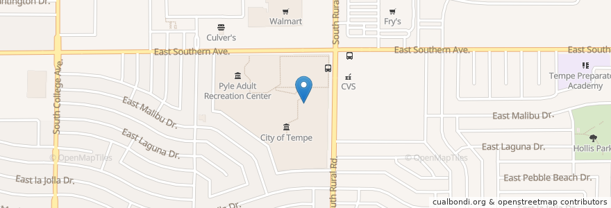 Mapa de ubicacion de Edna Vihel Activity Center en Verenigde Staten, Arizona, Maricopa County, Tempe.
