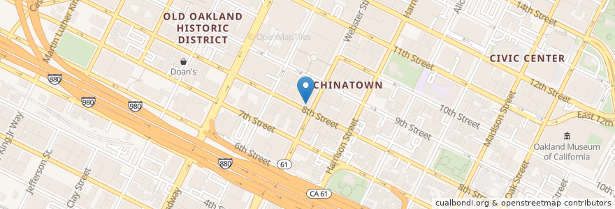 Mapa de ubicacion de Gateway Bank en États-Unis D'Amérique, Californie, Comté D'Alameda, Oakland.