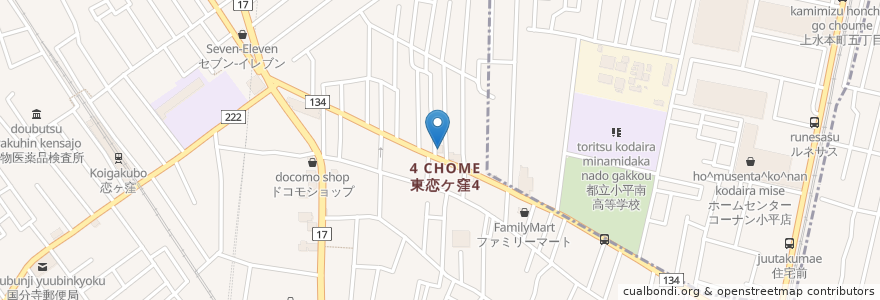 Mapa de ubicacion de くみこ恋ヶ窪眼科 en Japonya, 東京都, 国分寺市.