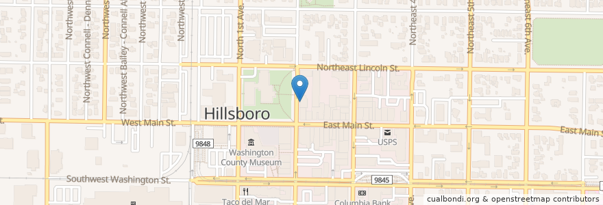 Mapa de ubicacion de Wilson's en 미국, 오리건, Washington County, Hillsboro.