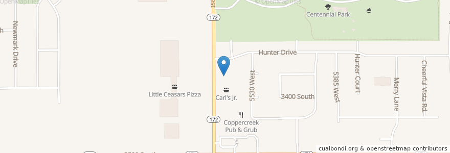 Mapa de ubicacion de Wendy's en 미국, 유타 주, Salt Lake County, West Valley City.