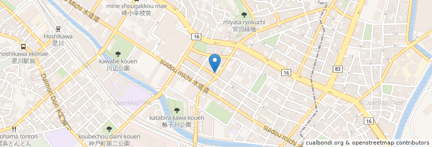Mapa de ubicacion de 堀内薬局 en Japón, Prefectura De Kanagawa, Yokohama, 保土ヶ谷区.