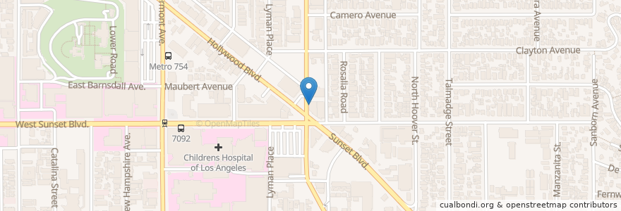 Mapa de ubicacion de Good Luck Bar en Amerika Syarikat, California, Los Angeles County, Los Angeles.