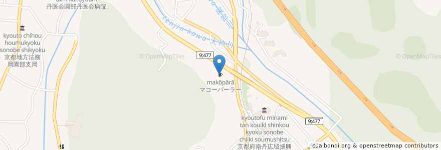 Mapa de ubicacion de マコーパーラー en Japonya, 京都府, 南丹市.