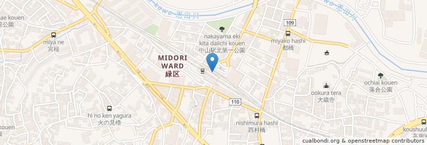 Mapa de ubicacion de Beck's Coffee Shop en Japon, Préfecture De Kanagawa, 横浜市, 緑区.