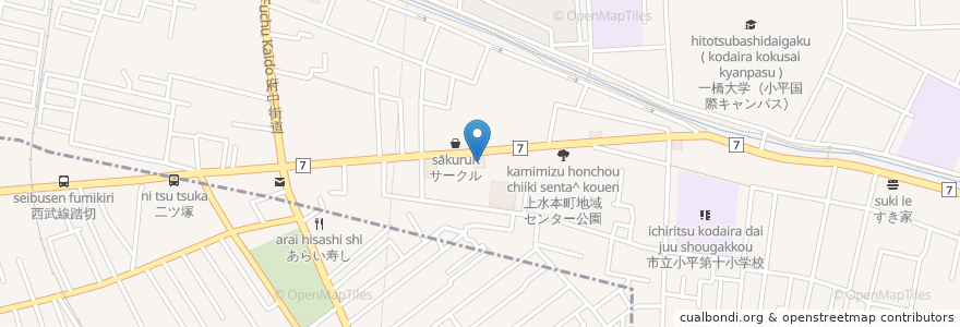 Mapa de ubicacion de ロイヤルホスト en 일본, 도쿄도, 小平市.