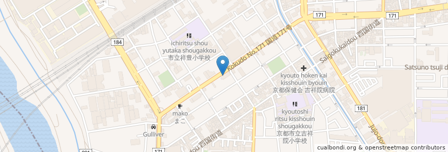 Mapa de ubicacion de いまい小児科クリニック en 日本, 京都府, 京都市, 南区.