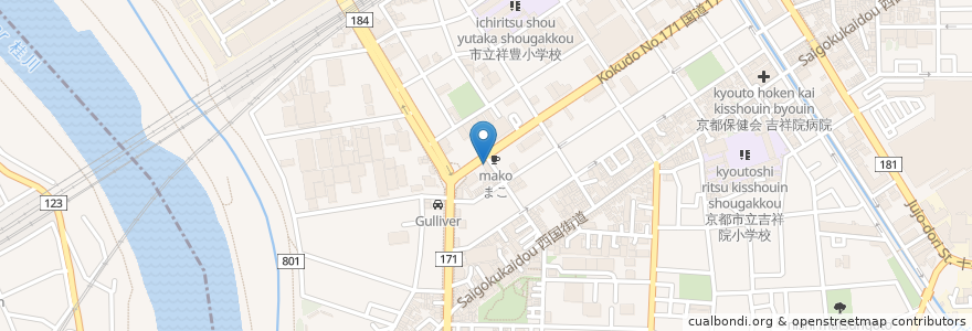 Mapa de ubicacion de ８番ラーメン en Japan, 京都府, Kioto, 南区.