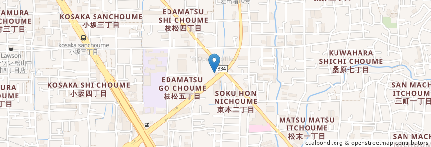 Mapa de ubicacion de 맥도날드 en 일본, 에히메현, 松山市.