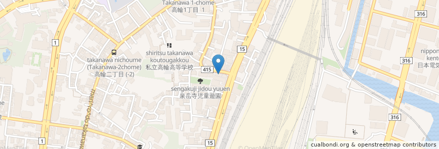 Mapa de ubicacion de 高輪整形外科クリニック en Giappone, Tokyo, Minato.