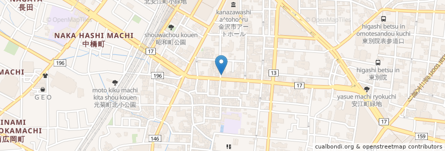 Mapa de ubicacion de 神鮮 和さび en Japan, 石川県, 金沢市.