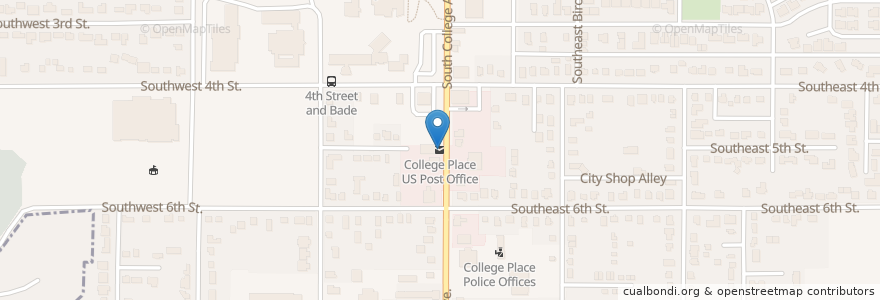 Mapa de ubicacion de College Place US Post Office en アメリカ合衆国, ワシントン州, Walla Walla County, College Place.