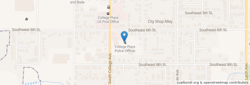 Mapa de ubicacion de College Place Police Offices en Estados Unidos De América, Washington, Walla Walla County, College Place.