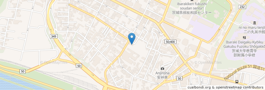 Mapa de ubicacion de ティン・パン・アレイ en Japan, Präfektur Ibaraki, 水戸市.