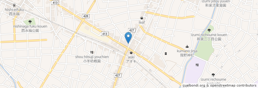 Mapa de ubicacion de ダンダダン酒場 永福町店 en Япония, Токио, Сугинами.