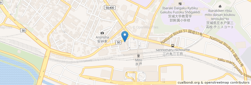 Mapa de ubicacion de 歌うんだ村 en 일본, 이바라키현, 水戸市.