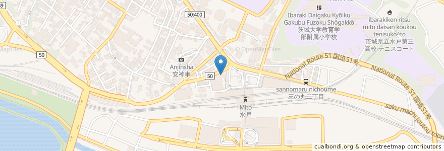 Mapa de ubicacion de 居酒屋 庄や en 日本, 茨城県, 水戸市.