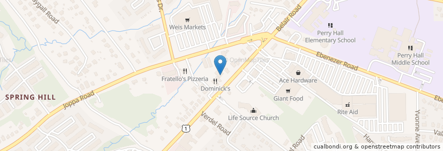 Mapa de ubicacion de Dental Center en Vereinigte Staaten Von Amerika, Maryland, Baltimore County, Perry Hall.