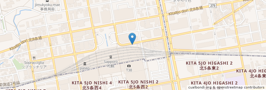 Mapa de ubicacion de 仕入れ 専用 駐輪場 en 日本, 北海道, 石狩振興局, 札幌市, 北区.
