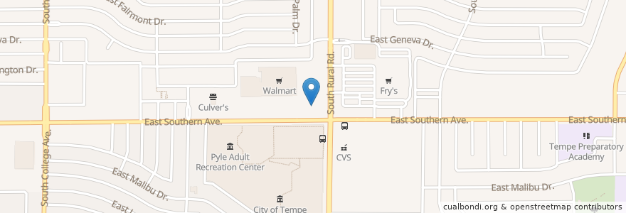 Mapa de ubicacion de OneAZ Credit Union en Stati Uniti D'America, Arizona, Maricopa County, Tempe.