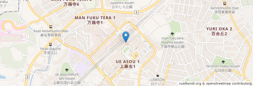 Mapa de ubicacion de カレー&ハーブ チェリーブロッサム en Japón, Prefectura De Kanagawa, Kawasaki, 麻生区.