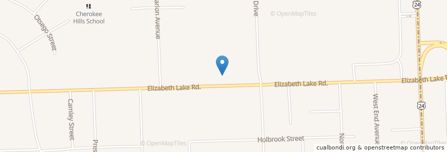 Mapa de ubicacion de Elizabeth Lake Urgent Care en 미국, 미시간, Oakland County, Waterford Township.