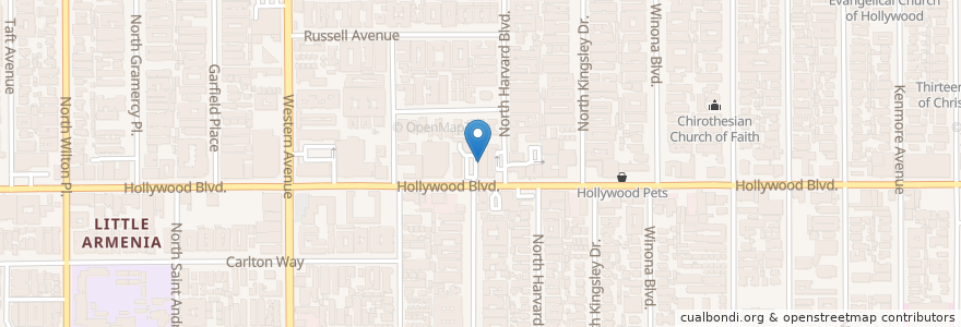 Mapa de ubicacion de Kazoku Sushi en Stati Uniti D'America, California, Los Angeles County, Los Angeles.