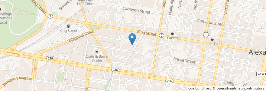 Mapa de ubicacion de Old Town Sandwich Shop en Estados Unidos De América, Virginia, Alexandria.