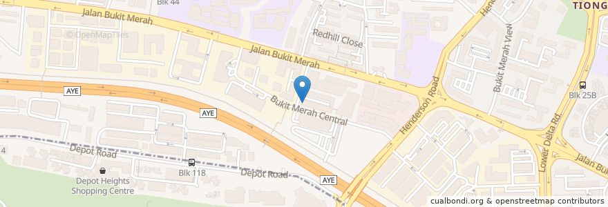Mapa de ubicacion de Bukit Merah Post Office en Singapore, Central.