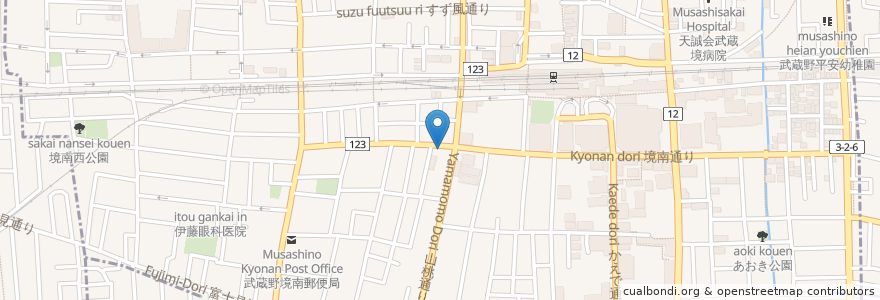 Mapa de ubicacion de Kiraboshi en Japan, Tokyo, Musashino.