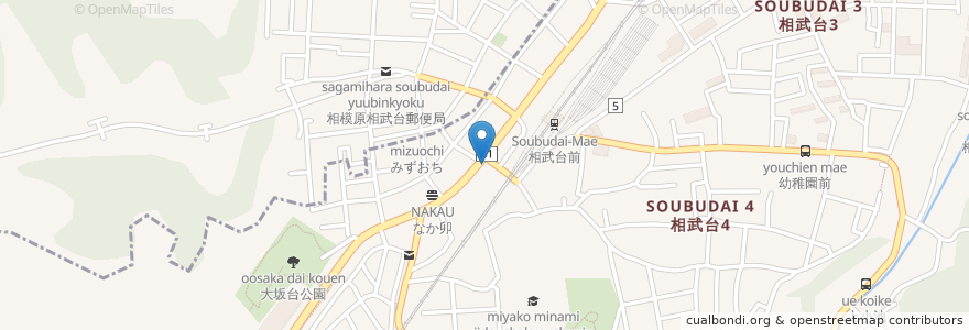 Mapa de ubicacion de 千年の宴 en Japonya, 神奈川県, 座間市.