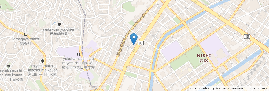 Mapa de ubicacion de なかむら歯科医院 en ژاپن, 神奈川県, 横浜市, 西区.
