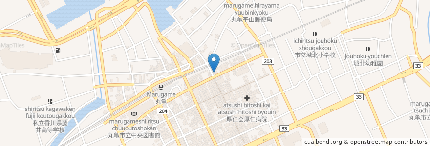 Mapa de ubicacion de よつば薬局 en Japan, Kagawa Prefecture, Marugame.