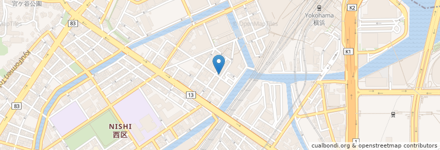 Mapa de ubicacion de 腹黒屋 en Japão, 神奈川県, 横浜市, 西区.