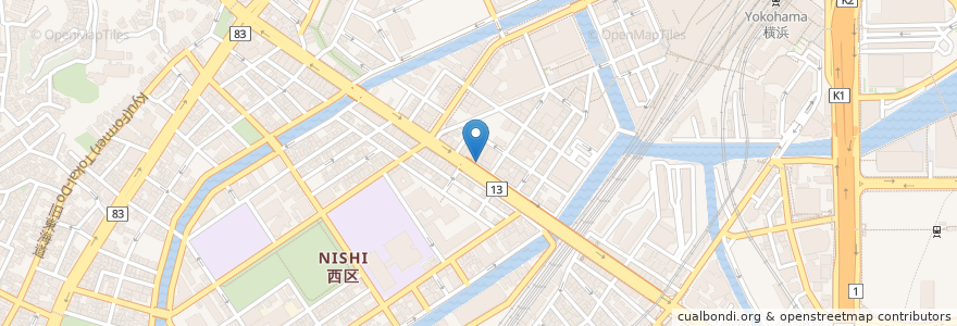 Mapa de ubicacion de らーめん 山頭火 en Jepun, 神奈川県, 横浜市, 西区.