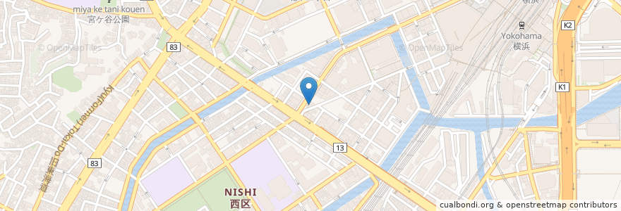 Mapa de ubicacion de 一風堂 en Giappone, Prefettura Di Kanagawa, 横浜市, 西区.