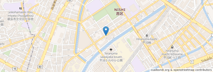 Mapa de ubicacion de キッズワーク en Japan, Präfektur Kanagawa, Yokohama, 西区.