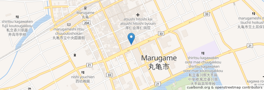 Mapa de ubicacion de 村さ来 en Япония, Кагава, 丸亀市.