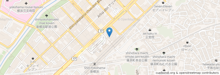 Mapa de ubicacion de 新横浜整形外科リウマチ科 en اليابان, كاناغاوا, 横浜市, 港北区.