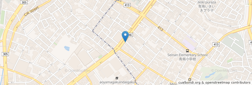 Mapa de ubicacion de 玉川屋 en 日本, 東京都, 渋谷区.