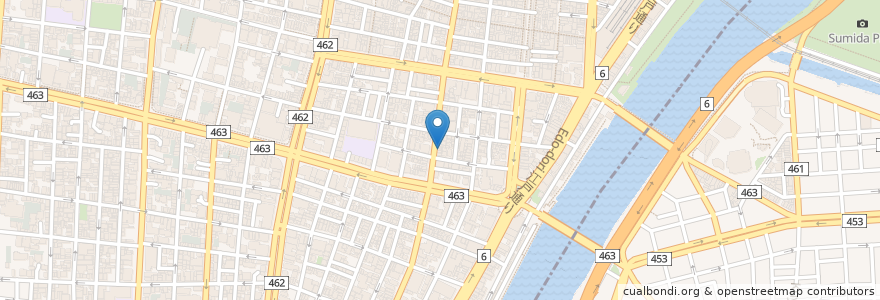 Mapa de ubicacion de 初小川 (Hatsuogawa) en Giappone, Tokyo, 台東区.