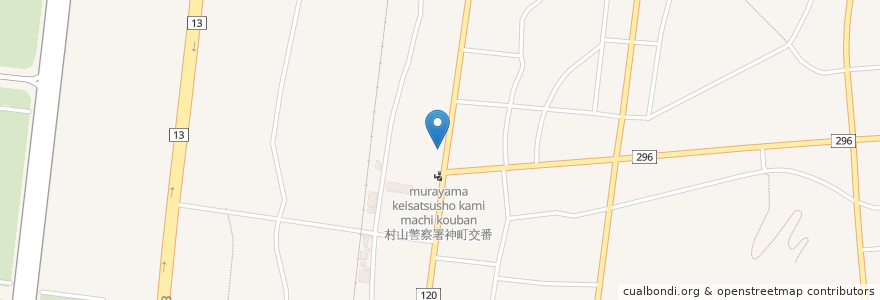 Mapa de ubicacion de 神町郵便局 en 日本, 山形県, 東根市.